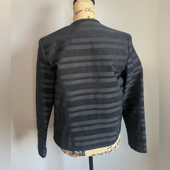 Vintage Gino Rossi for Wilson ultra suede black open blazer career office - Picture 7 of 9